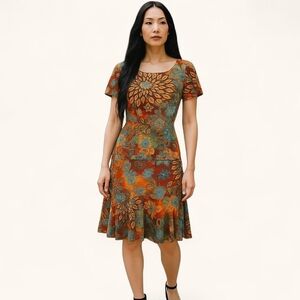 Vintage Floral Boho Multicolor Skirt Set Medium